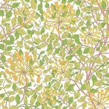 Eden Vol 1 Honeysuckle Leaf Trail Sunshine Yellow wallpaper by Hoopla Walls, a yellow leaf design