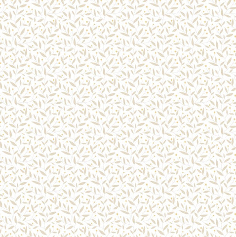 Purity Dotty Vine Stone wallpaper by Hoopla Walls, a neutral leaf design