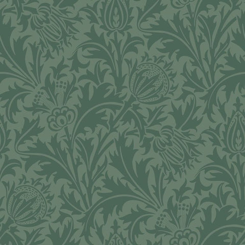 Eden Vol 2 Thistle Damask Forest wallpaper by Hoopla Walls, a green damask design