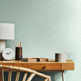 Elegance Ditsy Deco Fan Sky wallpaper by Hoopla Walls shown on a full wall