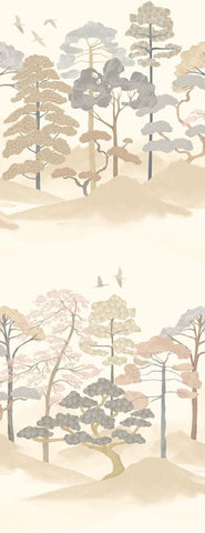 Hanashi Kigi Bisque wallpaper by Ohpopsi, a beige leaf design