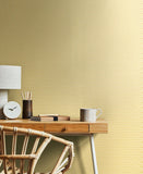 Purity Tiny Ogee Straw wallpaper by Hoopla Walls shown on a full wall