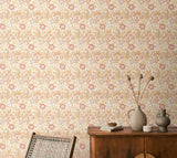Eden Vol 2 Honeysuckle & Tulip Terracotta wallpaper by Hoopla Walls shown on a full wall