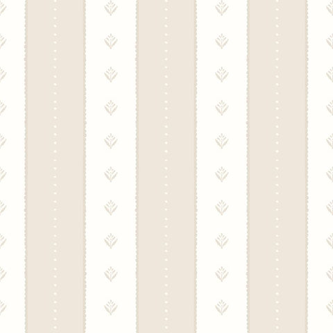Purity Decorative Stripe Linen & Stone wallpaper by Hoopla Walls, a beige striped design