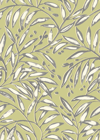 Riches of Nature Lorena Vine Willow wallpaper by Ohpopsi, a green leaf design