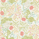 Eden Vol 1 Seaweed Garden Rose Pink wallpaper by Hoopla Walls, a pink leaf design