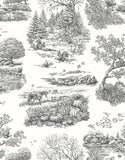 Riches of Nature Eve Toile Noir wallpaper by Ohpopsi, a grey toile design
