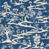 Hanashi Kaiwa Cobalt wallpaper by Ohpopsi, a blue leaf design
