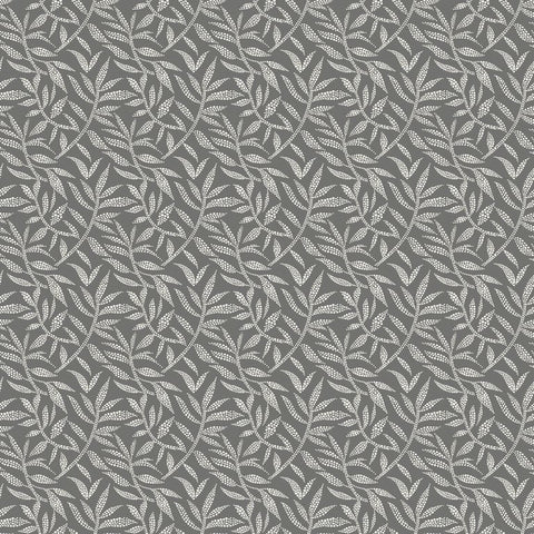 Riches of Nature Dotty Leaf Charcoal wallpaper by Ohpopsi, a grey leaf design
