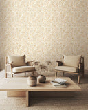 Eden Vol 2 Fruit & Foliage Parchment wallpaper by Hoopla Walls shown on a full wall