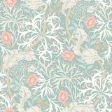 Eden Vol 1 Seaweed Garden Seafoam wallpaper by Hoopla Walls, a teal leaf design