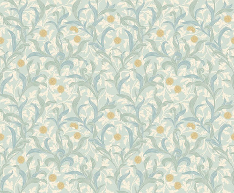 Elegance Floral Trail Duckegg Blue wallpaper by Hoopla Walls, a blue floral design