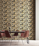 Hanashi Suiren Ebony wallpaper by Ohpopsi shown on a full wall