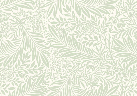 Elegance Leaf Vine Sage wallpaper by Hoopla Walls, a green leaf design