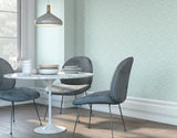 Elegance Deco Fan Blue wallpaper by Hoopla Walls shown on a full wall