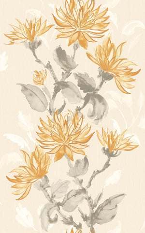 Hanashi Kiku Parchment wallpaper by Ohpopsi, a beige floral design