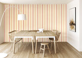 Simply Stripes Ribbon Mix Stripe Spice wallpaper by Ohpopsi shown on a full wall