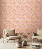 Eden Vol 1 Lily Ogee Rose Pink wallpaper by Hoopla Walls in a styled living room