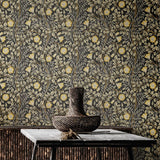 Eden Vol 1 Rosehip Trail Chalkboard wallpaper by Hoopla Walls in a styled dining room