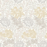 Eden Vol 1 Chrysanthemum Natural Stone wallpaper by Hoopla Walls, a neutral floral design