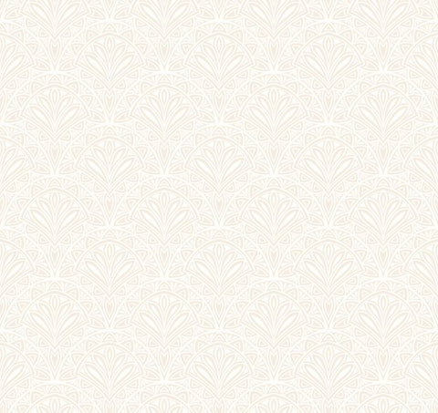Elegance Ditsy Deco Fan Linen wallpaper by Hoopla Walls, a beige geometric design