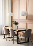 Elegance Ditsy Leaf Stripe Apricot wallpaper by Hoopla Walls shown on a full wall