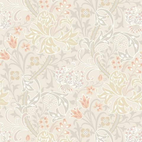 Eden Vol 1 Lily Ogee Natural Stone wallpaper by Hoopla Walls, a neutral damask design
