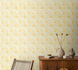 Eden Vol 2 Tulip Trail Soft Gold wallpaper by Hoopla Walls shown on a full wall