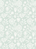 Purity Evelyn Trail Soft Petrol wallpaper by Hoopla Walls, a teal floral design
