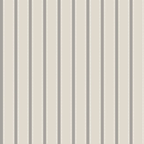 Simply Stripes Ticking Stripe Elephant wallpaper by Ohpopsi, a grey striped design