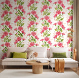 Hanashi Kiku Cerise wallpaper by Ohpopsi shown on a full wall