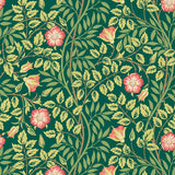 Eden Vol 1 Rosehip Trail Forest Green wallpaper by Hoopla Walls, a green floral design