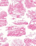 Riches of Nature Eve Toile Magenta wallpaper by Ohpopsi, a pink toile design