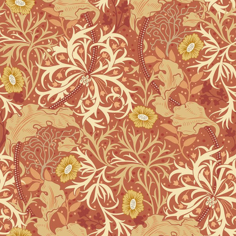 Eden Vol 1 Seaweed Garden Amber wallpaper by Hoopla Walls, an orange leaf design
