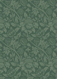 Elegance Damask Trail Forest Green wallpaper by Hoopla Walls, a green damask design
