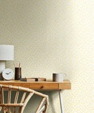 Purity Dotty Vine Gold wallpaper by Hoopla Walls shown on a full wall