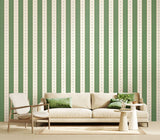 Purity Decorative Stripe Forest wallpaper by Hoopla Walls shown on a full wall