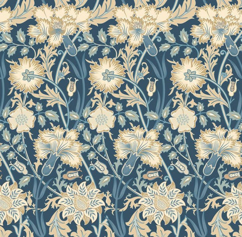 Eden Vol 2 Iris Meadow Navy wallpaper by Hoopla Walls, a blue floral design