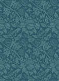 Elegance Damask Trail Rich Teal wallpaper by Hoopla Walls, a teal damask design