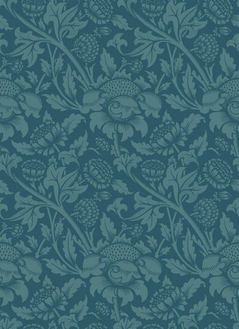 Elegance Damask Trail Rich Teal wallpaper by Hoopla Walls, a teal damask design