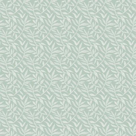Riches of Nature Dotty Leaf Seafoam wallpaper by Ohpopsi, a green leaf design