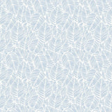 Purity Zebra Leaf Wedgewood wallpaper by Hoopla Walls, a blue leaf design