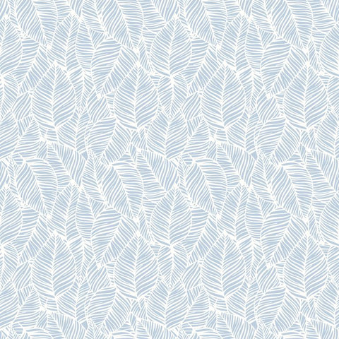 Purity Zebra Leaf Wedgewood wallpaper by Hoopla Walls, a blue leaf design