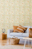 Eden Vol 1 Rosehip Trail Soft Amber wallpaper by Hoopla Walls in a styled living room