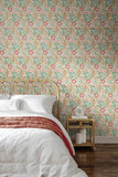 Eden Vol 2 Honeysuckle & Tulip Spring Bloom wallpaper by Hoopla Walls shown on a full wall