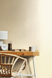 Elegance Ditsy Leaf Stripe Hay wallpaper by Hoopla Walls shown on a full wall