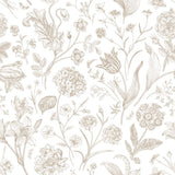Purity Floral Toile Stone wallpaper by Hoopla Walls, a neutral toile design