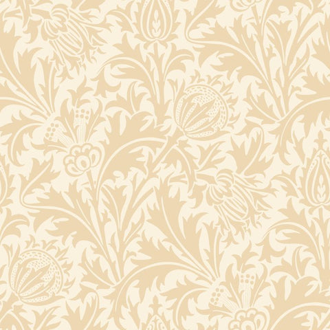 Eden Vol 2 Thistle Damask Soft Gold wallpaper by Hoopla Walls, a gold damask design