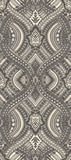 Elegance Ogee Damask Black wallpaper by Hoopla Walls, a grey damask design