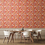 Eden Vol 1 Seaweed Garden Spice wallpaper by Hoopla Walls in a styled dining room